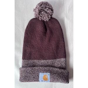 Carhartt Beanie Pom Pom Hat Marled Burgundy OS